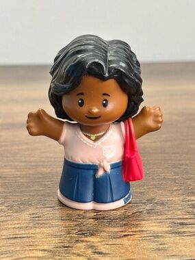 Fisher Price Little People African American Mom Woman Red Purse Big Helpers Toy